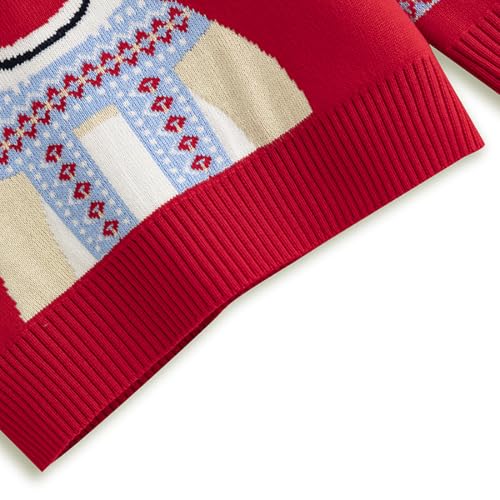 Image of Girl Ugly Christmas Sweater - Boy Double Layer Knitted Reindeer Holiday Xmas Pullover Sweater Kids 2-9 Years Old