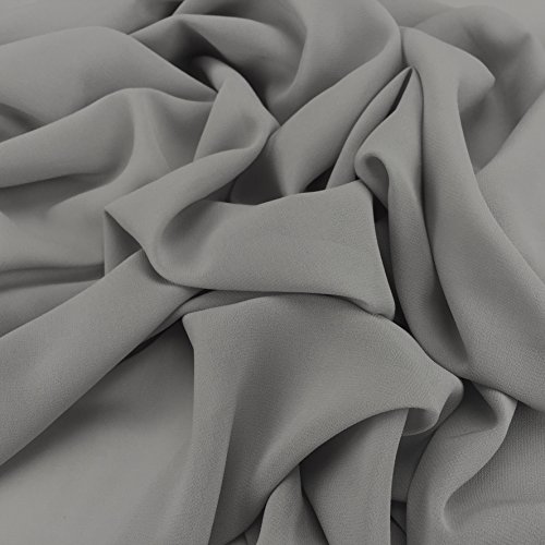 Tessuto grigio in chiffon georgette, tessuto per