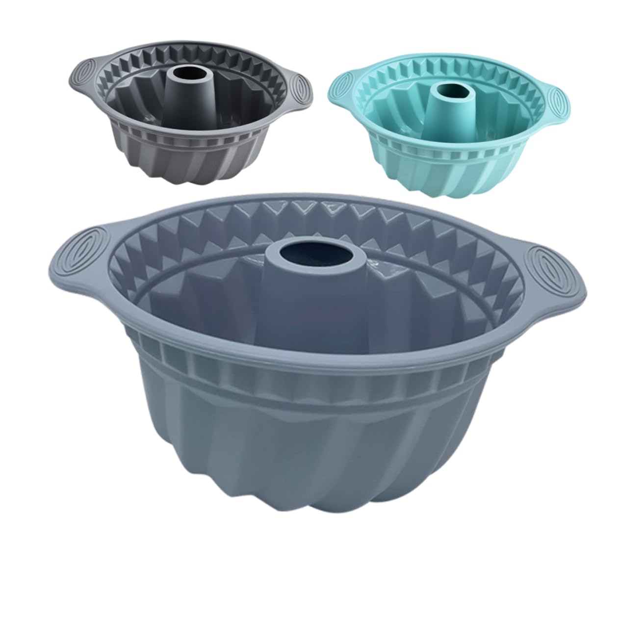 Mobestech 3piezas Molde Redondo De Silicona para Pasteles Antiadherente para Hornear Mousse De Herramientas para Hornear Pastel Casa Molde De Tubo Acanalado para Bizcochos