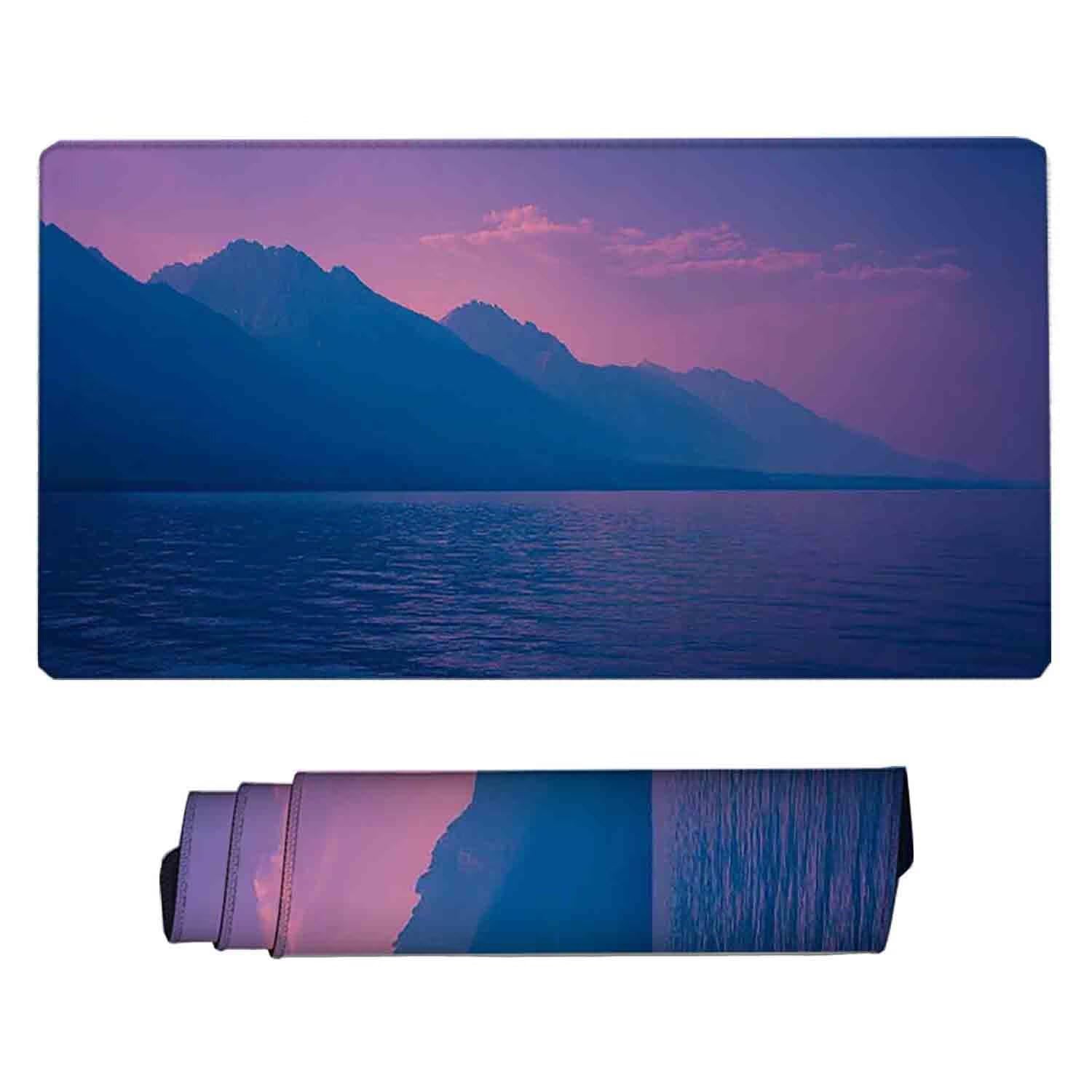Podkładka pod mysz do gier fioletowa podkładka pod mysz krajobrazową podkładka pod mysz XXL 1200 x 600 mm mata biurkowa z przeszytymi krawędziami antypoślizgowa, do PC, nauki, gier, akcesoriów