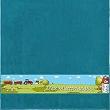 Manutextur Duschtuch mit Namen - Motiv Kinder - Bauernhof - viele Farben & Motive - personalisiert - Petrol - Größe 70x140 cm - persönliches Geschenk