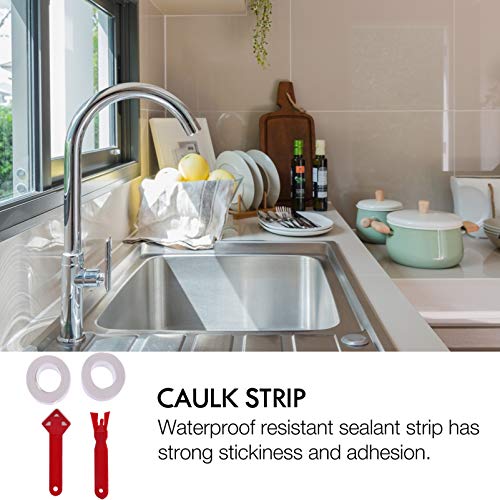 Fita adesiva Tehaux autoadesiva para banheira, banheiro, cozinha, bancada, lavatório, fogão a gás e