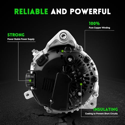 Image of 11256N Alternator Replacement for 2007-2019 Nissan Armada Frontier Pathfinder Titan Xterra 5.6L V8 4.0L V6, 2008-2010 Infiniti QX56, 2009-2012 Equator, 23100-ZH00A 23100-ZH00B TG15C113