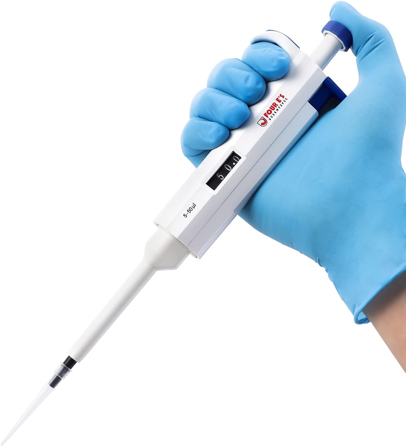 FOUR E'S SCIENTIFIC Single-Channel Adjustable Volume Pipettors 5-50uL