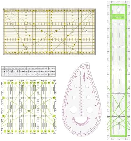 Patchwork Liniaal Set – 5-delige Naailiniaal – Met Hoekfuncties 30°/45°/60° – Transparant Acryl – Voor Quilten En Stofsnijden
