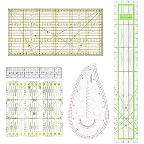 Set 6 Righelli Da Cucito Metrici Per Sarti E Principianti - Include Curvilineo, Metro E Forbici