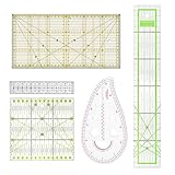 5 Stück Patchwork Lineal Nähen Schneiderlineal Nählineal Set zum Quilten Universal Schneider...