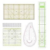 Patchwork Lineal Nähen Schneiderlineal Nählineal Set Quilt Lineal, 5 Stück