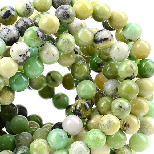 Image of 80Pcs Natural Crystal Beads Stone Gemstone Round Loose Energy Healing Beads with Free Crystal Stretch Cord for Jewelry Making (Australian Chrysoprase, 10mm)