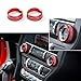 L&U Voz Interior Control de Volumen Control de sintonización Perilla Interruptor Cubierta Anillo de decoración para Ford Mustang 2015-2018,Rojo