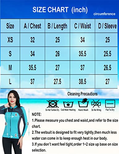 Womens Wetsuit Top, 1.5Mm Ladies Long Sleeve Neoprene Wetsuit Jacket Tops For Swimming Water Aerobics Diving Surfing And Boating #TOP5