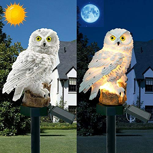 QOTSTEOS Lampes solaires de jardin d'extérieur en forme de hibou LED étanche pour patio, pathway yard Garden Walkway
