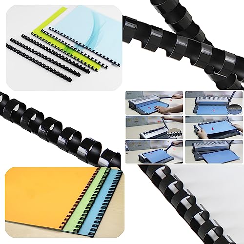 Hazrcvr Spiralbindung 20 Stück Plastikbinderücken 14 mm Kunststoff Spiralbindung Spiralbindegerät Bindekämme aus Kunststoff Binderücken Plastikbindeset Binderücken für Plastikbindung 21 Ringe
