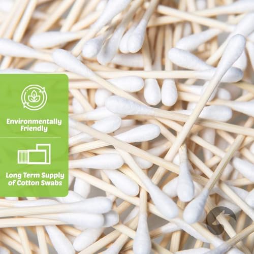 Bamboo Cotton Swabs 500 Count | Eco-Friendly & Pure Cotton Buds | Double Tipped Sticks | 100% Plant-Based & Natural | Perfect for Makeup & Nail Applications, Arts & Crafts, Removing Dust & Dirt… - Image 4
