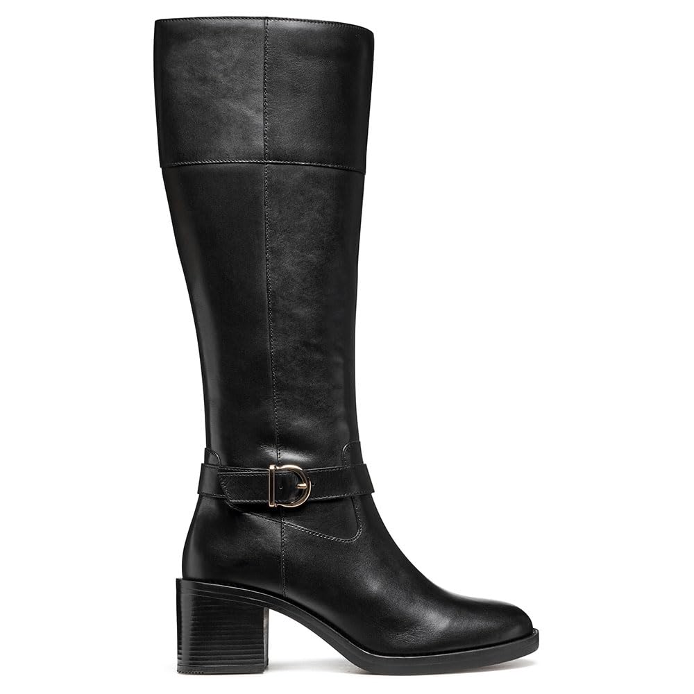 Geox Women's D Serilda 60 Knee High Boot, black, 5.5 UK