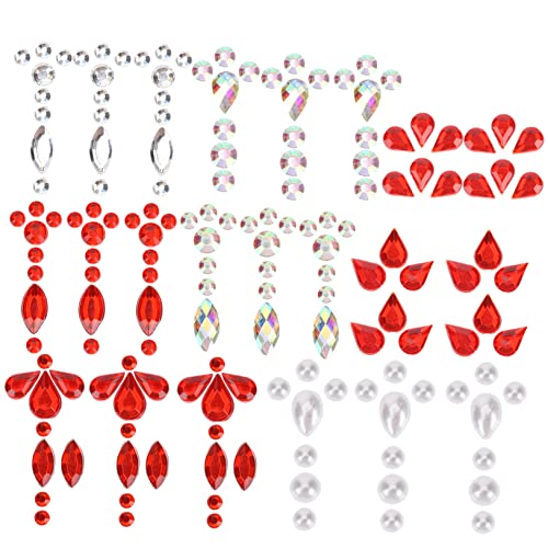 FRCOLOR 7fogli Gioielli Adesivi per Viso Gemme per Trucco per Occhi Decalcomanie per Viso per Donne Adesivi di Strass per Fronte di Decorazione per Corpo