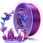 ZIRO Multicolor Gradient 3D Printer Filament, Fast Gradient Twinkle PLA 1.75mm, Translucent Multicolor 3D Filament, Fit Most 3D Printers, 1KG Spool, Flower Series-Lavender