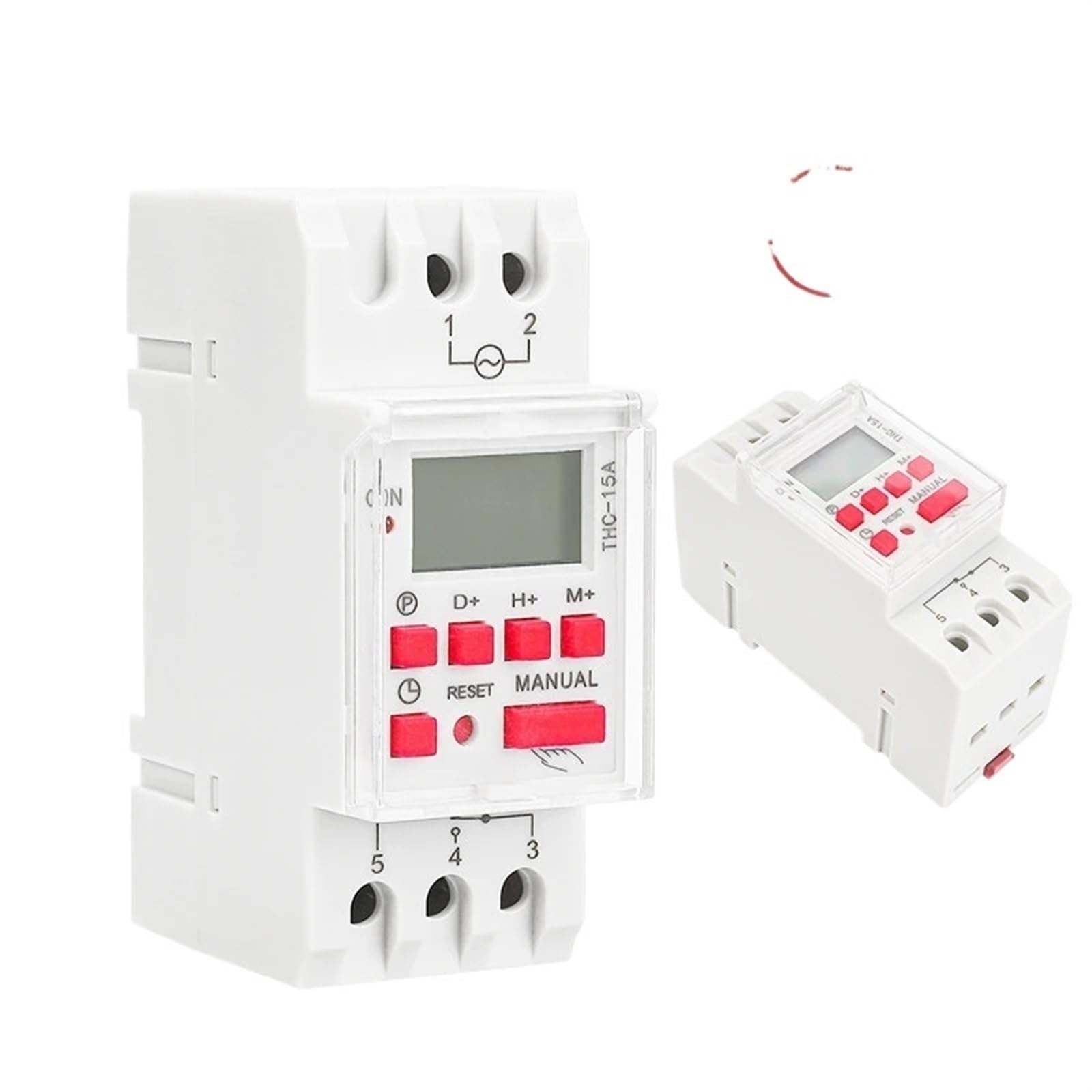 Interruptor de tiempo THC-15A carril DIN temporizador digital programable 220V 5