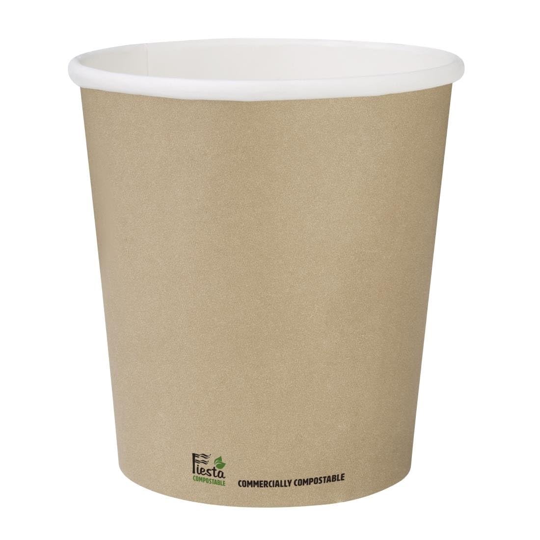 Fiesta Compostable Hot Cup Single Wall Kraft, 8 oz, Sleeve 50