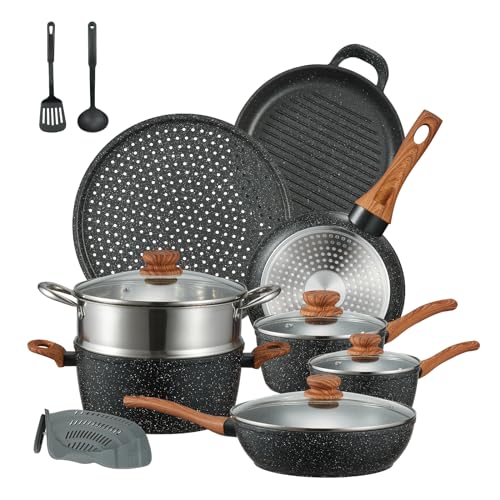 FOHERE Set Pentole Induzione 15 Pezzi