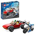 LEGO City Moto de Policía y Coche a la Fuga, Deportivo de Juguete para Niños y Niñas de 5 Años en Adelante, Accesorios y 2 Minifiguras, Regalo de Cumpleaños 60392