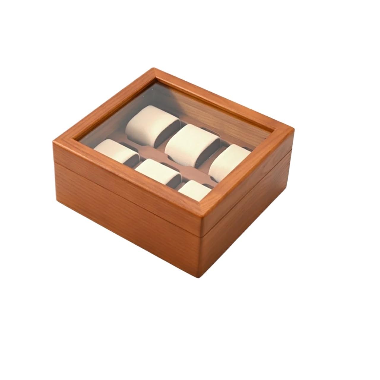 Portaorologi in Legno Massello Scatola porta orologi in legno con copertura in vetro antipolvere