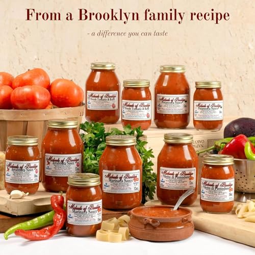 Image of Michaels of Brooklyn Arrabbiata Sauce, 32 oz Jar - Non-GMO, Gluten Free Spicy Pasta Sauce with Hot Peppers, Fresh Basil & Italian Olive Oil - Authentic Italian Tomato Sauce - For Pasta Dishes & Pizza