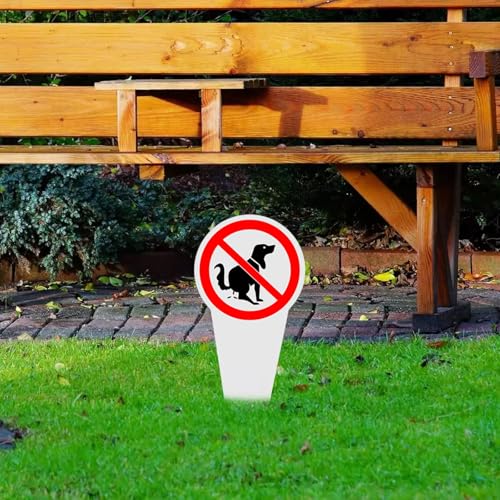2 Stück Steckschilder Kein Hundeklo, 30 × 15 cm Hinweisschild Keine Hundetoilette, PVC Schild Hunde Kacken Verboten für Hof Park