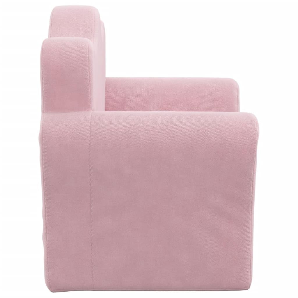 vidaXL Canapé pour Enfants, Siège avec Accoudoirs, Fauteuil avec Dossier pour Tout-Petits, Meuble de Chambre Salon, Rose Peluche Douce