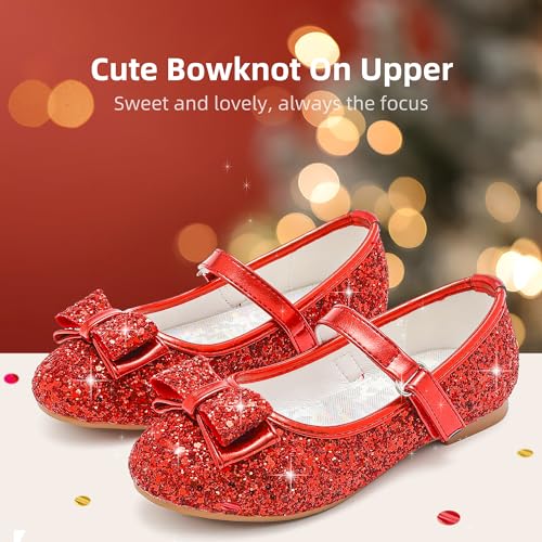 Toddler Girls Dress Shoes - Black Floral Mary Jane Flats for Girls - Water Resistant - All Seasons - Casual - Wedding, Dance, Daily Wear4