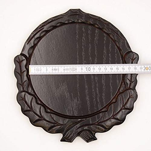 Placa de cuña tallada oscura AF 16 cm con 1 pieza de hoja de roble, portada pequeña de cuña, tabla de especias, placa de trofeo.