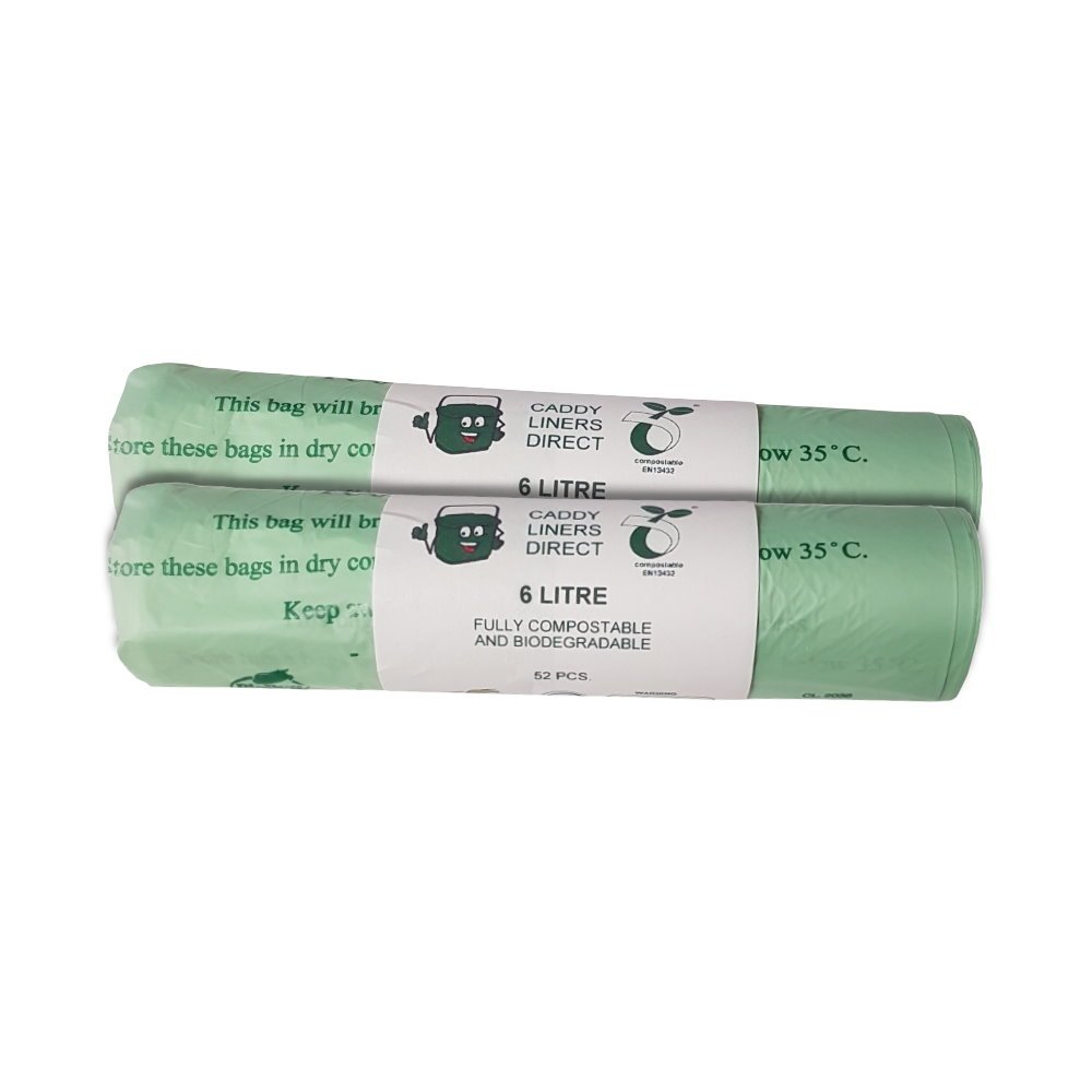 Caddy Liners Direct 6 Litre X 104 Biobag Compostable Biodegradable Kitchen Food Waste Caddy Bin Liner Bags - Certified En13432 (6L-100)