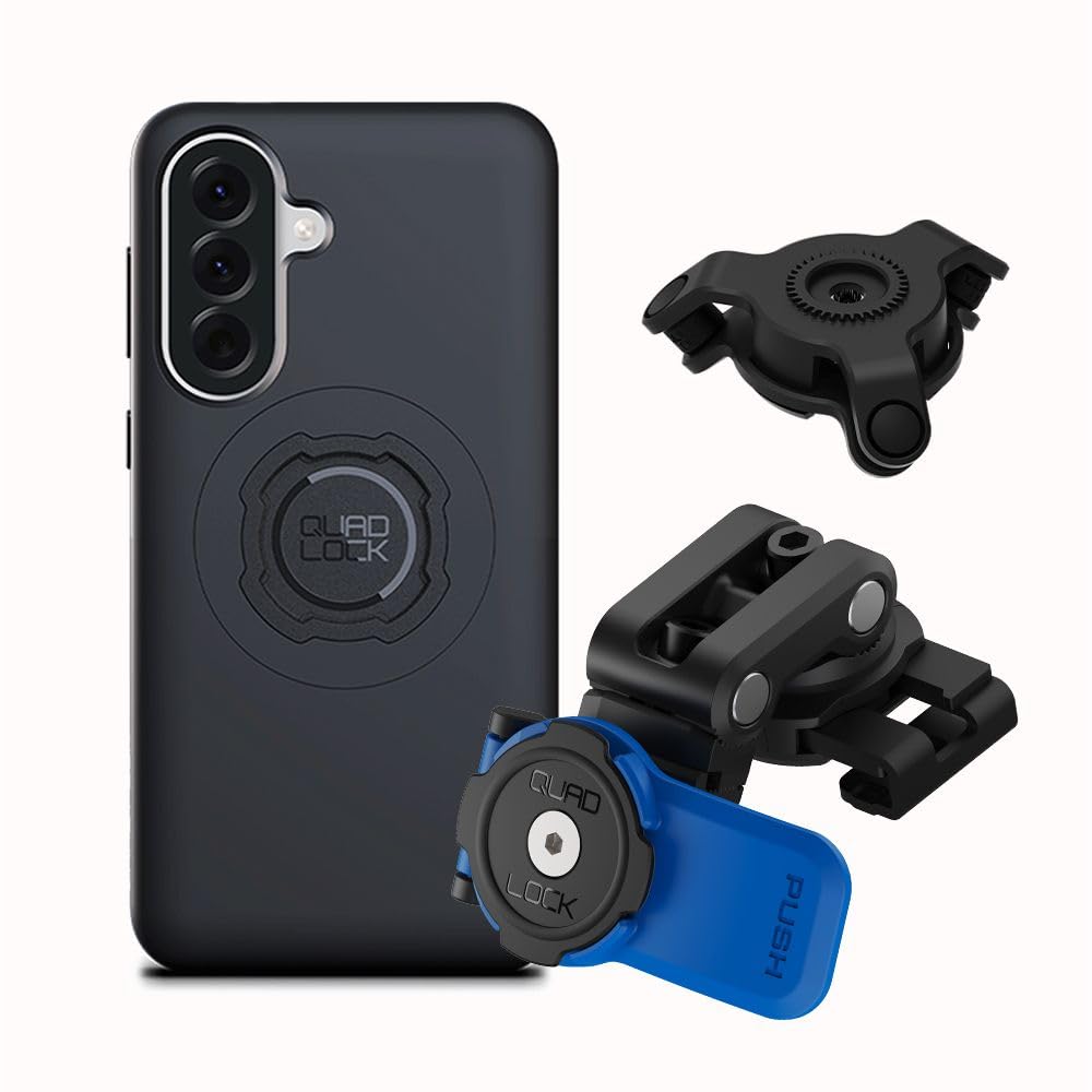 Quad Lock Brake/Clutch Motorcycle Phone Mount with Vibration Dampener and MAG Phone Case for Galaxy A57