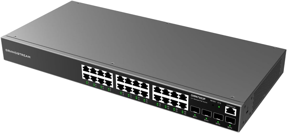 GWN7803P | 24-Port Gigabit Ethernet Layer 2+ Managed PoE Switch