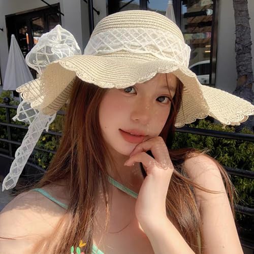Sombrero de verano transpirable de paja para mujer miniatura 7