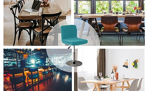Image of LightInTheBox Bar Stool Cover Square Swivel Bar Chair Seat Velvet Bar Stool Protector Cover for Counter Height Medium Low Back Chairs (2 Pack) (Turquoise)