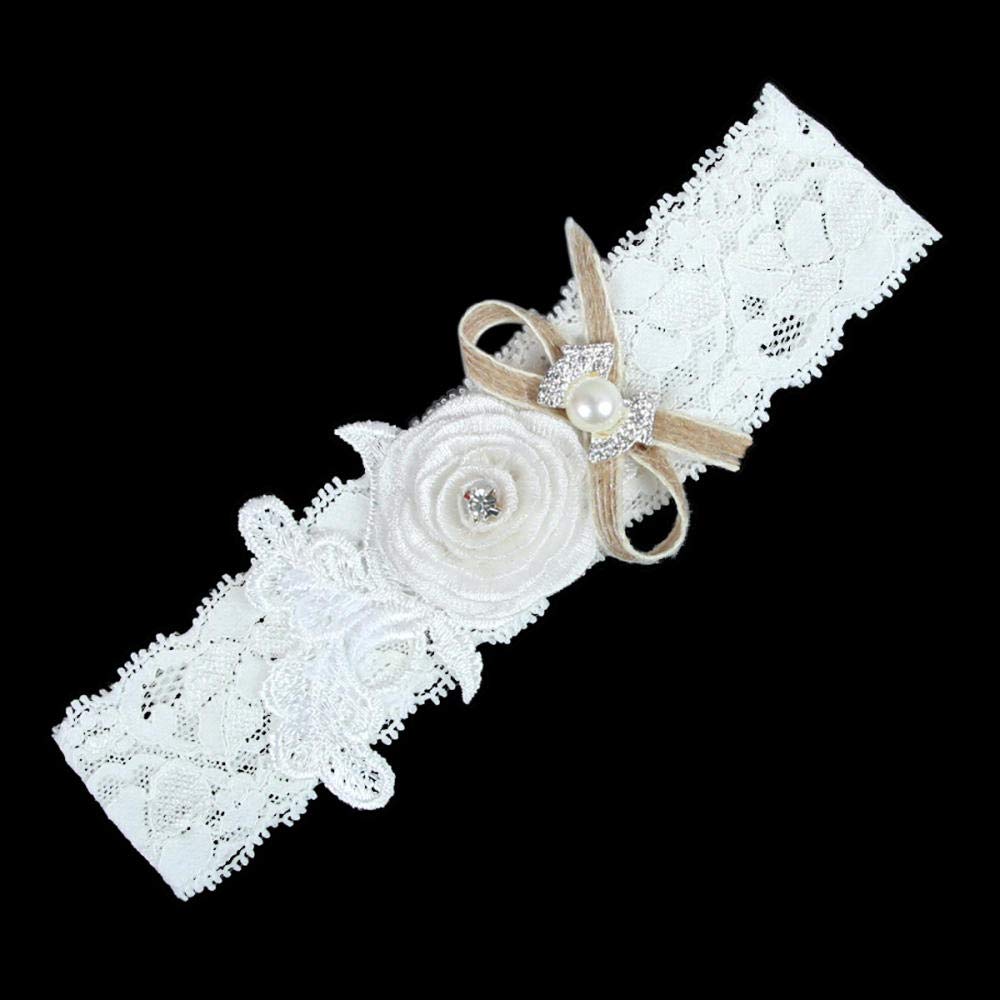 Giarrettiere per spose Giarrettiera in Pizzo, Accessori da Sposa Cintura in Pizzo Elasticizzato con Passante per Le Gambe-Bianco 10 Pezzi_L, Set di Reggicalze in Pizzo (Bianco 10 Pezzi M)