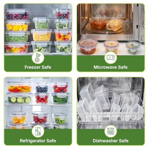 HestiaSnax 68 PCS Food Storage Containers with Lids, Meal Prep Containers, Stackable Kitchen Set, Airtight & Leakproof, BPA-Free, Microwave/Dishwasher/Freezer Safe, Extra Labels & Pen - image 4