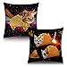 Taco Katzen Weltraum-Kissenbezüge, 2er-Set, dekorativer Outdoor-Taco Kinder-Kissenbezug, Baumwolle, 45 x 45 cm, für Wohnzimmer, Bett, Sofa, Stuhl, Couch