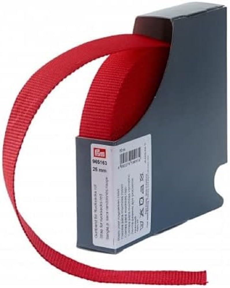 Prym 25Mm Rucksack Bag Strap Webbing Red - Per Metre