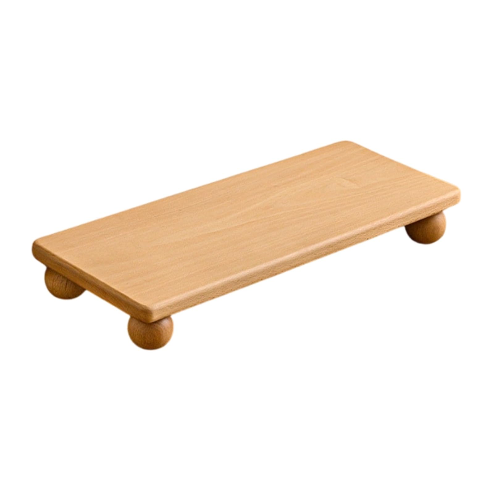 Desktop Stand Supporto Schermo Legno Rialzo Base Computer Organizzatore in Massello con Altezza Ergonomica E Spazio Sottostante Adatto a Ufficio, Faggio, 50 20 5
