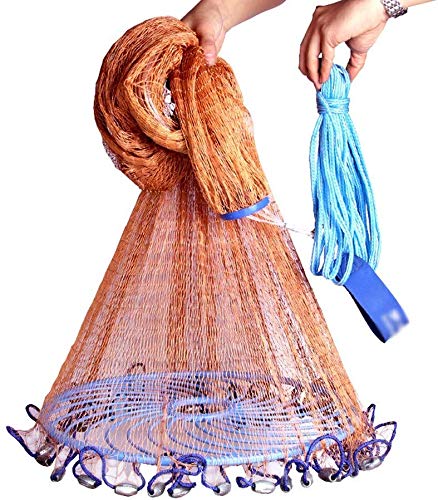 Grljd Fishing Equipment/Hand Throw Net Fishing Net for Bait Fishing Automatic Tools, A Variety of Materials, a Variety (Edition : Height 2.1m steel pendant) (Size : Height 2.4m plumb bob)