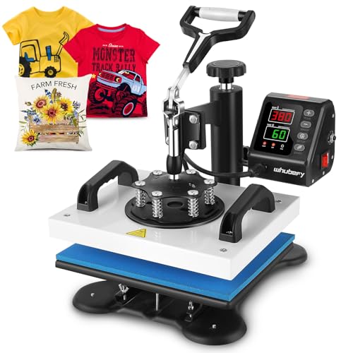 Prensa de transferencia de 25 x 30 cm, prensa de sublimación digital de calidad industrial con función giratoria de 360°, prensa de calor para camisetas, bolsos, alfombrillas de ratón (blanco-25 x 30