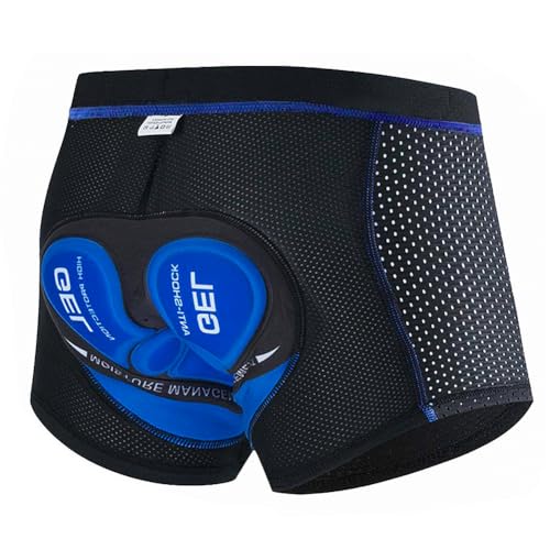 NuCamper Calzoncillos Ciclismo para Hombre Acolchados con elástico 5D Gel Acolchado de Asiento a Prueba de Golpes de Secado rápido Transpirable Calzoncillos
