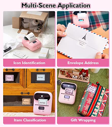 Label Maker, Phomemo M110 Label Maker For Small Business, Bluetooth Thermal Label Maker Compatible With Ios & Android, Barcode Label Printer With Tape, Address Labels, Reatil, Images, Pink #TOP4