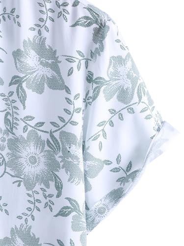 Image of JOTOOK Mens Hawaiian Shirt Short Sleeve Button Down Tropical Shirts Casual Floral Summer Beach Shirt
