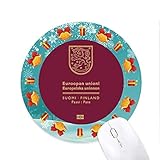 Touristisches Land Finnisch Unique Flag Memorial Mousepad Rund Gummi Maus Pad
