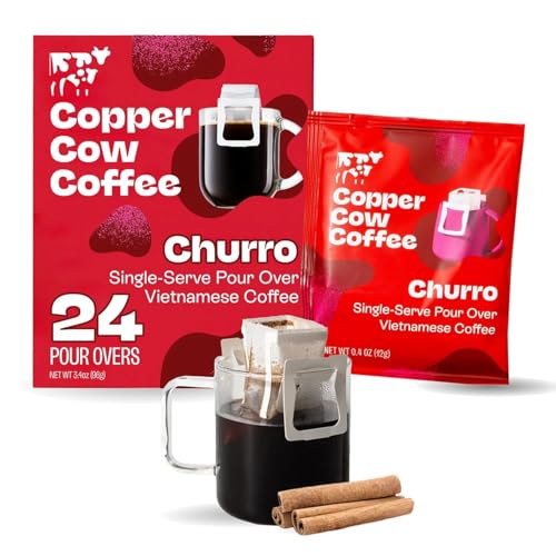 Copper Cow Coffee Churro Vietnamese Pour Over, Dark Roast, 24 Single Serves