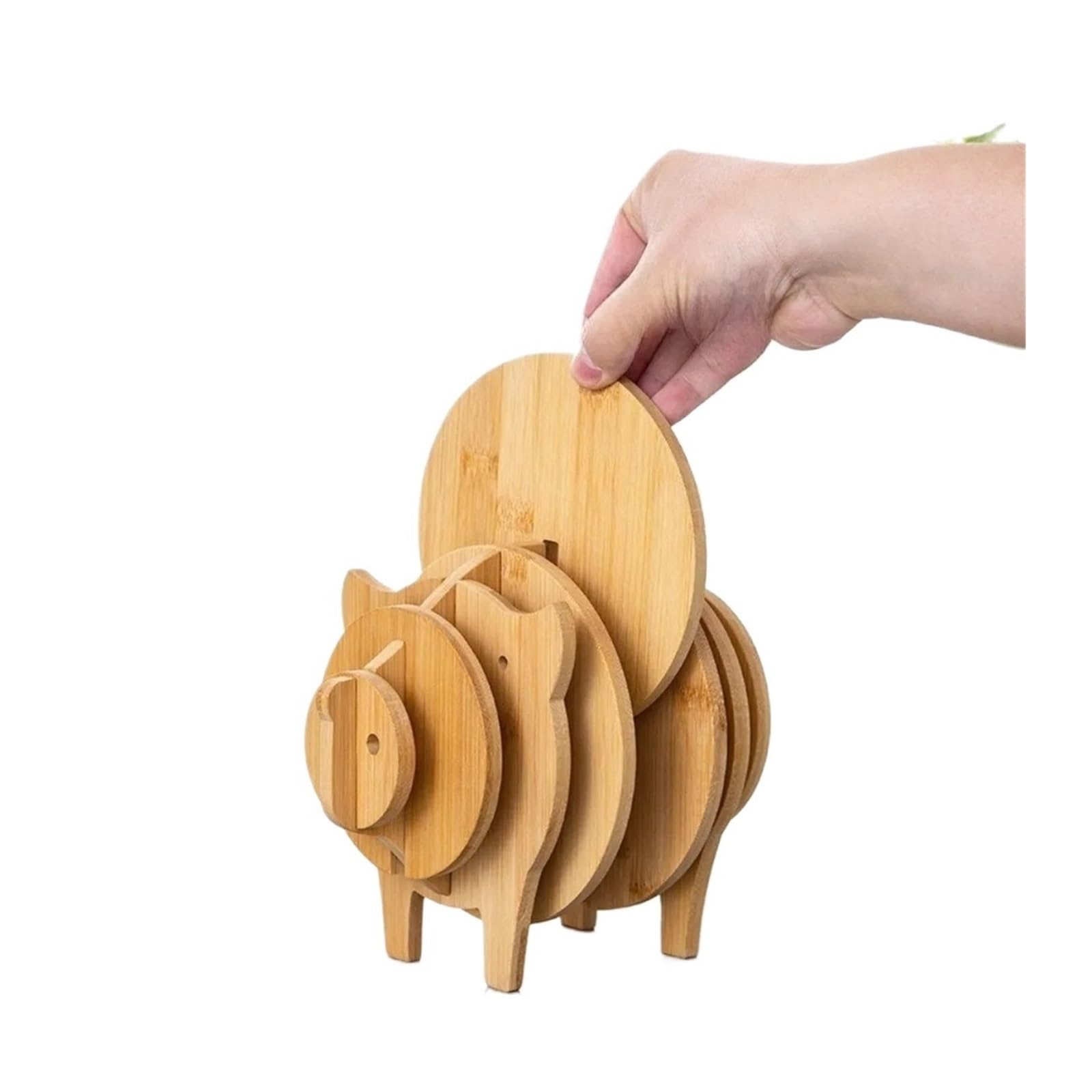 Insulated Coasters 2PCS Bamboo Creative Coaster Insulation Mat Wooden Dining Table High Temperature Resistant Place Household Plate Bowl(Fish)