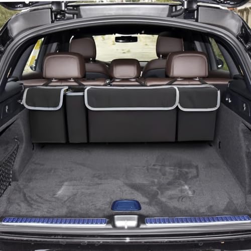 AUCELI Car Trunk Organizer, Backseat Hanging Large Storage with Adjustable Straps, Waterproof Collapsible Cargo Bag with 4 Pockets, Sturdy Space Saver Frees Trunk Floor for SUV, Truck, MPV - Image 7